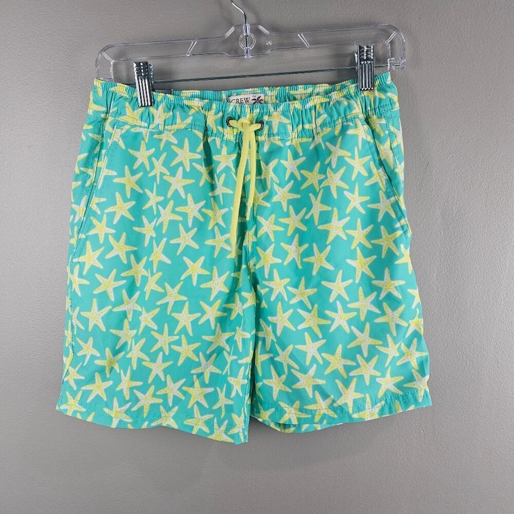 J.Crew Flex Swimwear Starfish Print Blue Trunks 6" Inseam Size XS